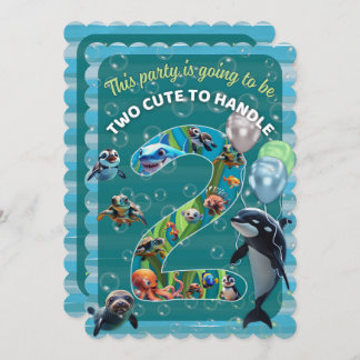 2Cute2Handle Flat Scalloped Birthday Invitation