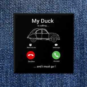 2CV Deux Chevaux Funny Smartphone Briefkaart Vierkante Button 5,1 Cm