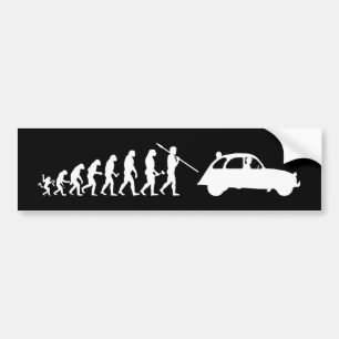 2CV Deux Chevaux Grappige Evolutietheorie Bumpersticker
