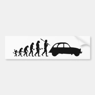 2CV Deux Chevaux Oldtimer Franse auto evolutie Bumpersticker