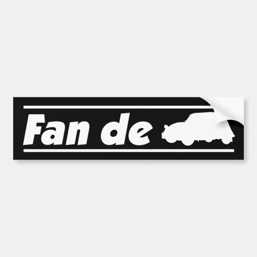 2CV Fan de Ente Deux Chevaux Silhouette Bumpersticker (Voorkant)