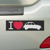 2CV Ik hou van Deux Chevaux Oldtimer Franse auto's Bumpersticker (Op auto)