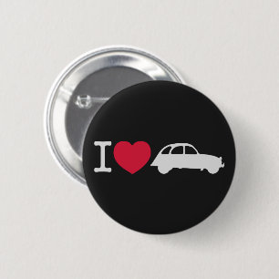2CV Ik hou van Deux Chevaux Oldtimer Franse auto's Ronde Button 5,7 Cm