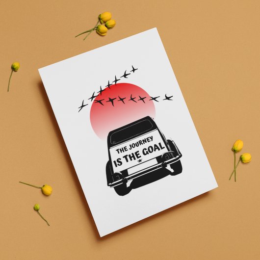 2CV Oldtimer Sunset - De reis is het doel Briefkaart