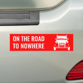 2CV 'WEG NAAR NIETS'-BUMPERSTICKER BUMPERSTICKER (Op auto)