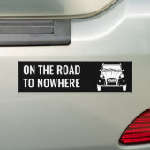 2CV 'WEG NAAR NIETS'-BUMPERSTICKER BUMPERSTICKER (Op auto)