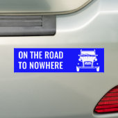 2CV 'WEG NAAR NIETS'-BUMPERSTICKER BUMPERSTICKER (Op auto)