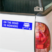 2CV 'WEG NAAR NIETS'-BUMPERSTICKER BUMPERSTICKER (Op Truck)