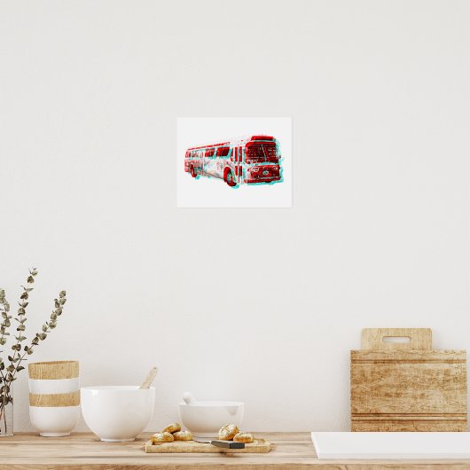 2D AC Transit Bus Old School Poster (Keuken)