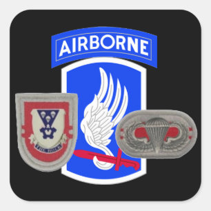 2D BATTALION 503D INFANTRY 173RD LUCHTBORNE STICKE VIERKANTE STICKER