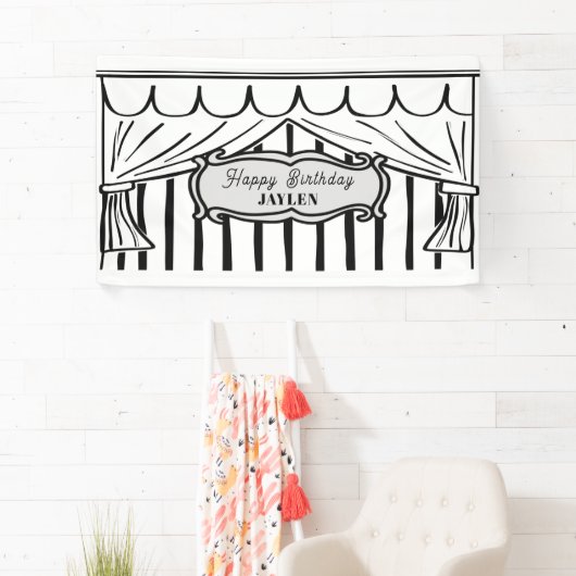 2D Birthday Party Comic Style Backdrop Spandoek (Insitu)