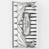 2D Birthday Party Comic Style Backdrop Spandoek (Verticaal)