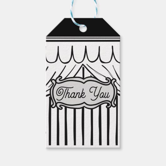 2D Birthday Party Comic Style Hartelijk dank Cadeaulabel (Voorkant)