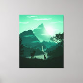 2D groen berglandschap Canvas Afdruk (Voorkant)