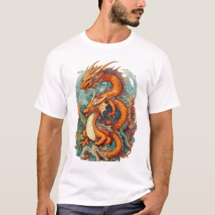 2D-illustratiestijl van Dragons T-shirt