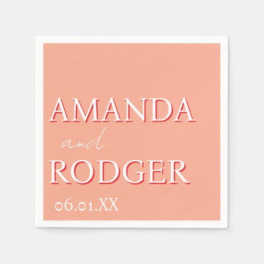 2D Lettering Bold Personalized Napkins  Servet (Voorkant)