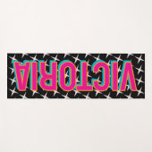 2D Retro Stars Pink Blue Name Yoga Mat (Voorkant (horizontaal))