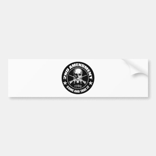 2de amendement komt en neemt het schedel en het is bumpersticker (Voorkant)