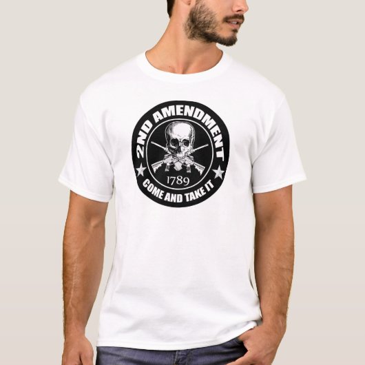 2de amendement komt en neemt het schedel en het is t-shirt (Voorkant)