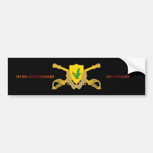 2DE BN 12E CAVALRY 1ST CAVALRY-BUMPERSTICKER BUMPERSTICKER (Voorkant)