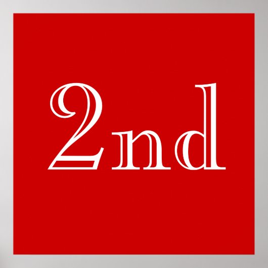 2de. Eigen Tekst. Red en White. Poster (Voorkant)