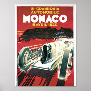 2de grote prijs Automobile de Monaco Poster
