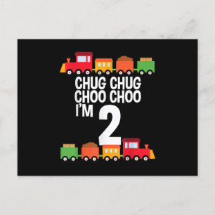 2de verjaardag Chug Chug Choo Choo Ik ben twee tre Aankondigingskaart