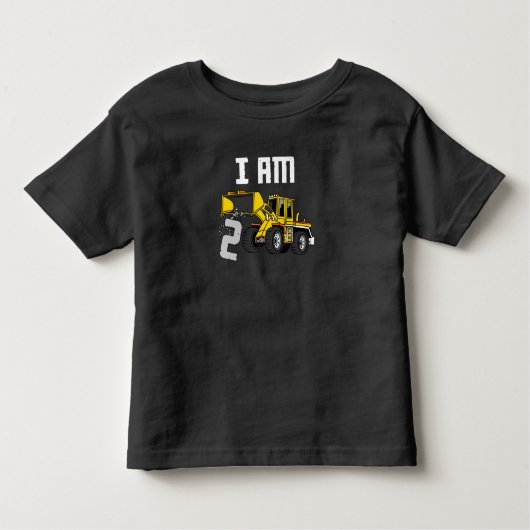 2de verjaardag van de bouw van de graafmachine 2 j kinder shirts (Voorkant)