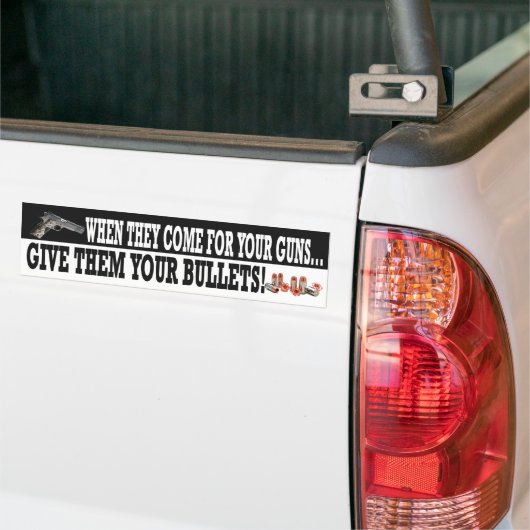 2de wijziging pistool rechten bumpersticker (Op Truck)