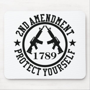 2e amendement AR15 Bescherm uzelf zwart Muismat