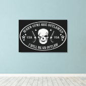 2e amendement  kussensloop canvas afdruk (Insitu (Houten vloer))