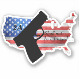 2e amendement mag niet worden geschonden pistool v sticker