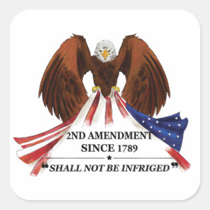 2e amendement Sierkussen Vierkante Sticker