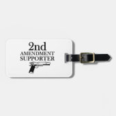2e AMENDEMENT SUPPORTER - pistool rechten/grondwet Bagagelabel (Voorkant horizontaal)