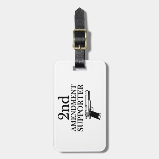 2e AMENDEMENT SUPPORTER - pistool rechten/grondwet Bagagelabel (Voorkant verticaal)