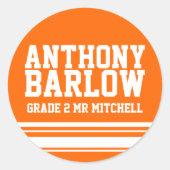 2e année scolaire nom d'identification autocollant (Devant)