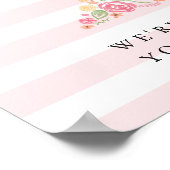 2e anniversaire Affiche de bienvenue Pink Watercol (Coin)