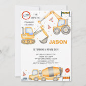 2e anniversaire Construction Boy Invitation (Devant)