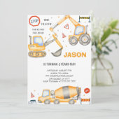 2e anniversaire Construction Boy Invitation (Debout devant)