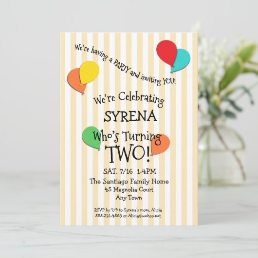 2e anniversaire de la fête Ajouter une invitation  (Debout devant)