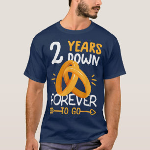 2e anniversaire de mariage t-shirt pour couples a