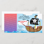 2e anniversaire de pirate invitations de fête de g (Devant / Derrière)