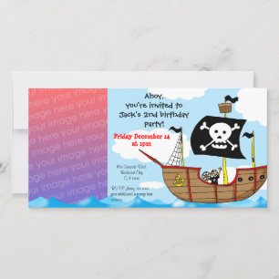 2e anniversaire de pirate invitations de fête de g