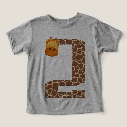 2e anniversaire Giraffe Animal 2 ans bébé enfant (Design Recto)