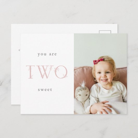 2e anniversaire merci carte postale (Devant / Derrière)