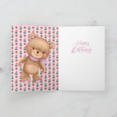 2e anniversaire mignon ballons roses fille carte e (Intérieur)