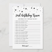 2e anniversaire Trivia jeu modifiable Carte (Devant)