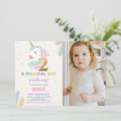 2e anniversaire Unicorn Anniversaire Invitations a (Debout devant)