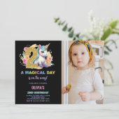 2e anniversaire Unicorn Anniversaire Invitations p (Debout devant)