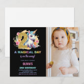 2e anniversaire Unicorn Anniversaire Invitations p (Devant / Derrière)